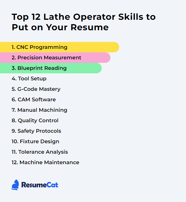 Top 12 Lathe Operator Skills to Put on Your Resume