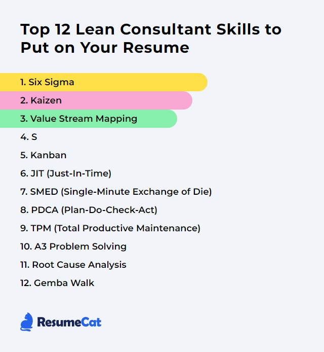 Top 12 Lean Consultant Skills to Put on Your Resume