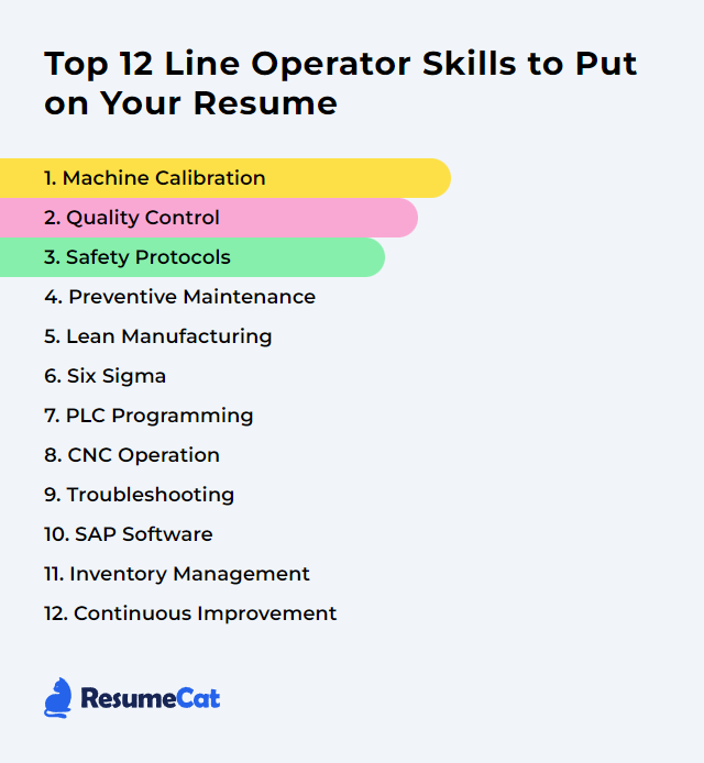 Top 12 Line Operator Skills to Put on Your Resume