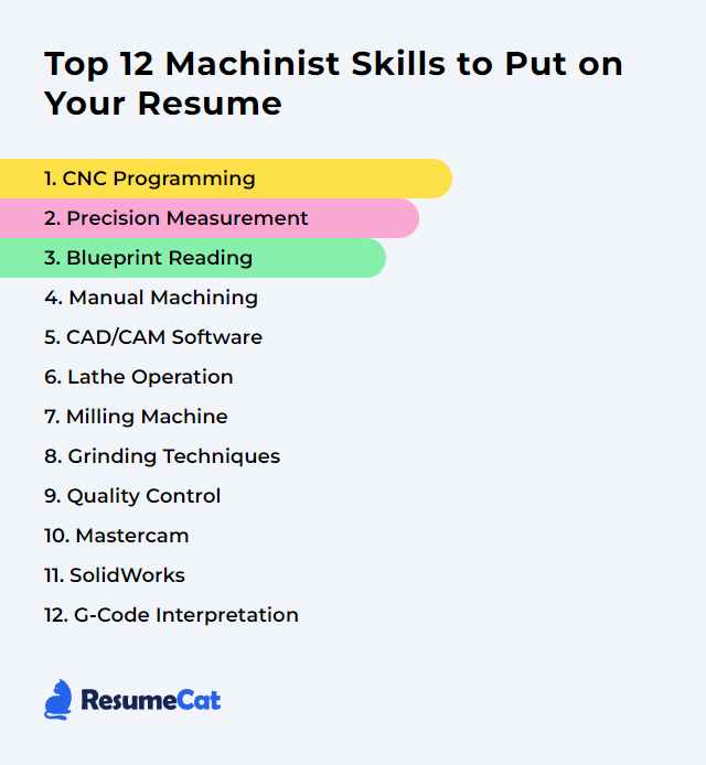 Top 12 Machinist Skills to Put on Your Resume