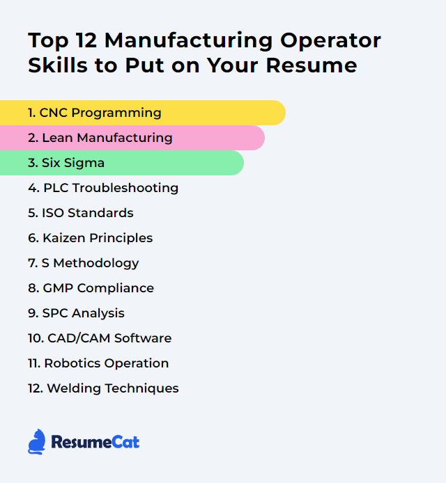 Top 12 Manufacturing Operator Skills to Put on Your Resume