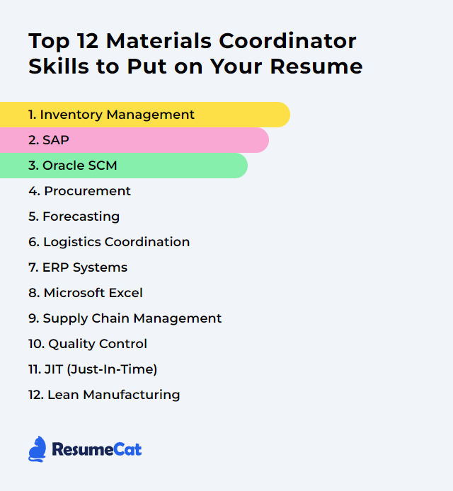 Top 12 Materials Coordinator Skills to Put on Your Resume