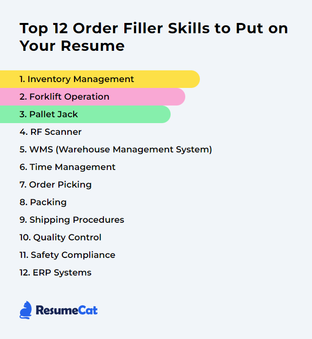 Top 12 Order Filler Skills to Put on Your Resume