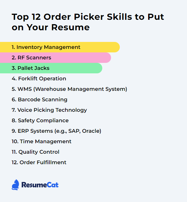 Top 12 Order Picker Skills to Put on Your Resume