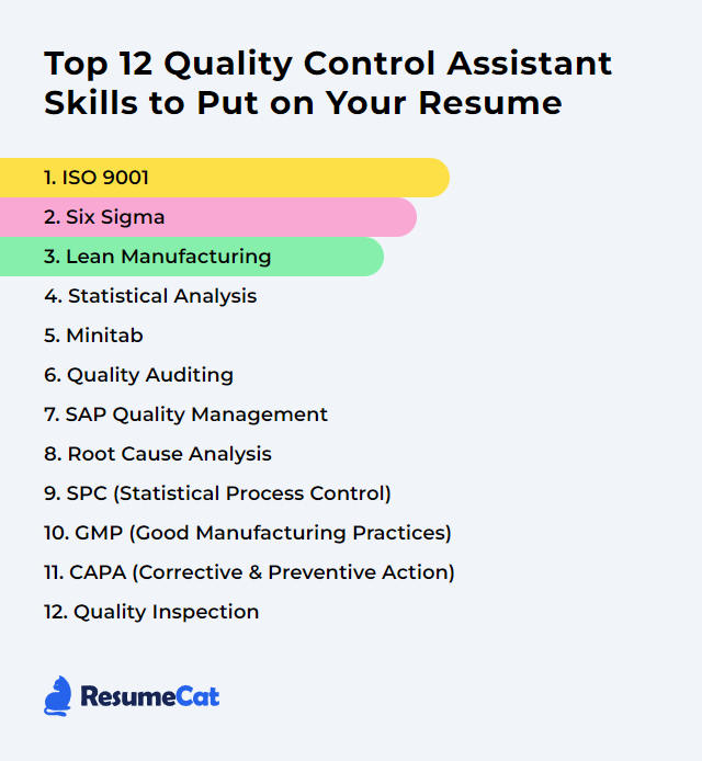 Top 12 Quality Control Assistant Skills to Put on Your Resume