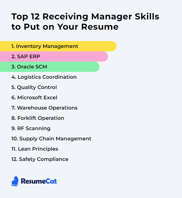 Top 12 Receiving Manager Skills to Put on Your Resume