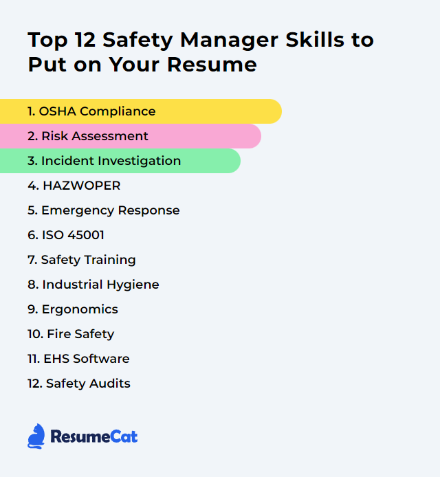 Top 12 Safety Manager Skills to Put on Your Resume