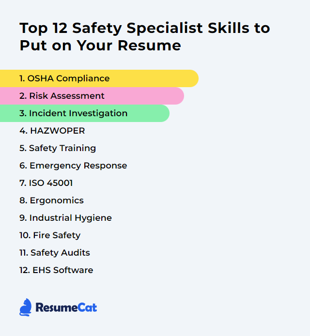 Top 12 Safety Specialist Skills to Put on Your Resume