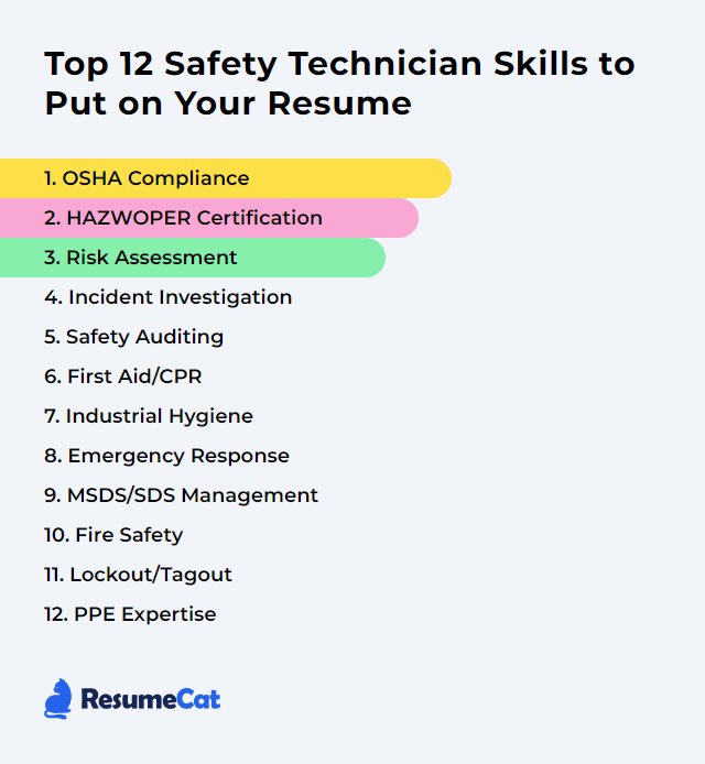 Top 12 Safety Technician Skills to Put on Your Resume