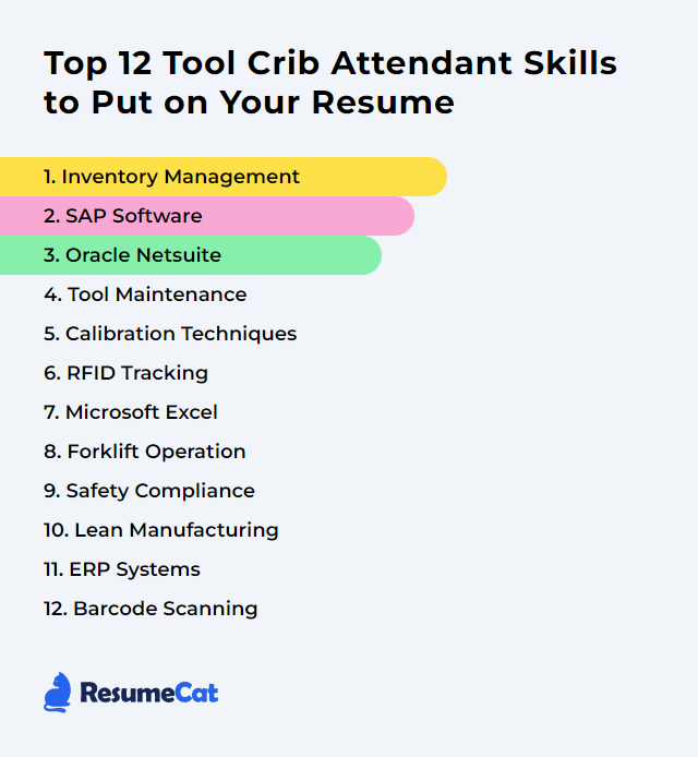 Top 12 Tool Crib Attendant Skills to Put on Your Resume