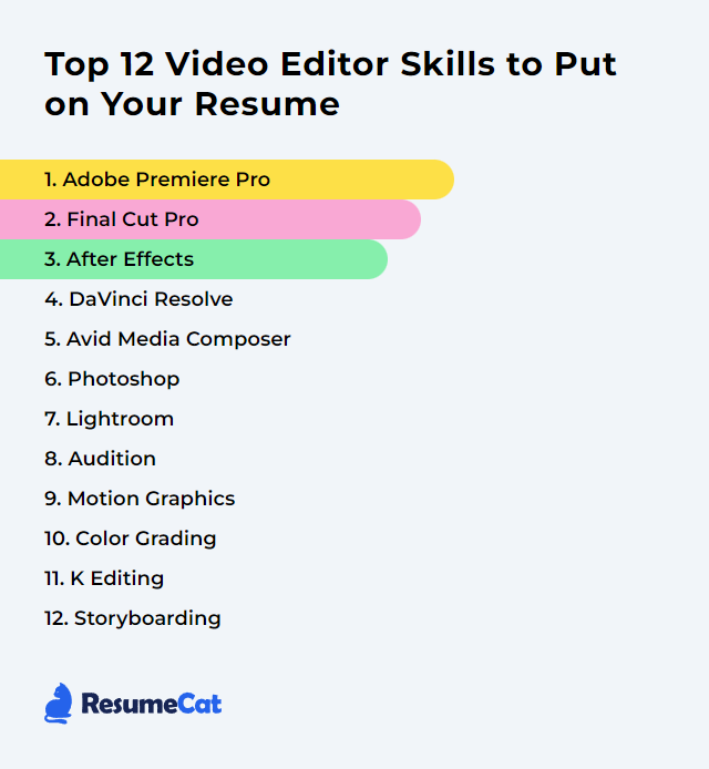 Top 12 Video Editor Skills to Put on Your Resume