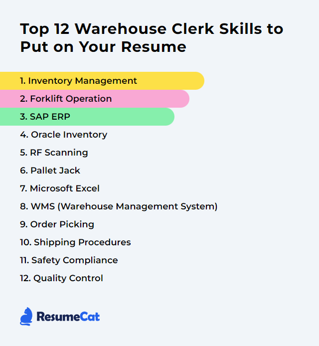 Top 12 Warehouse Clerk Skills to Put on Your Resume