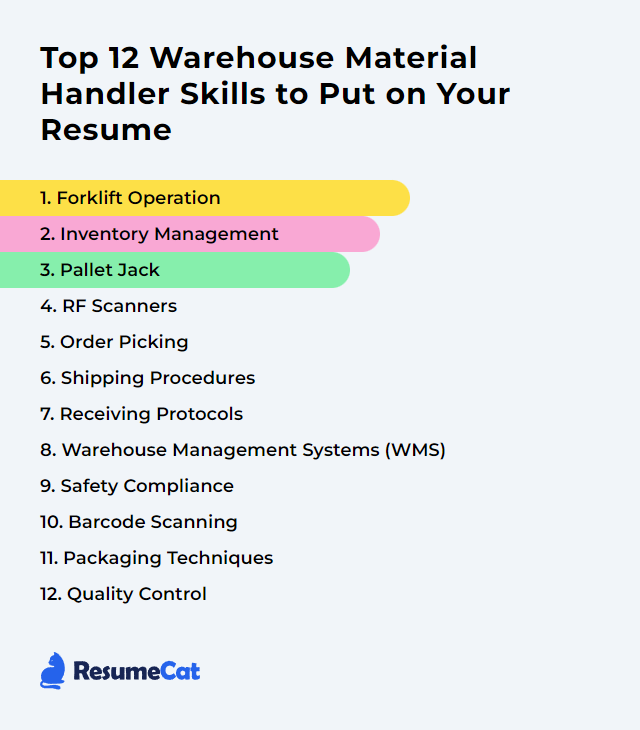 Top 12 Warehouse Material Handler Skills to Put on Your Resume