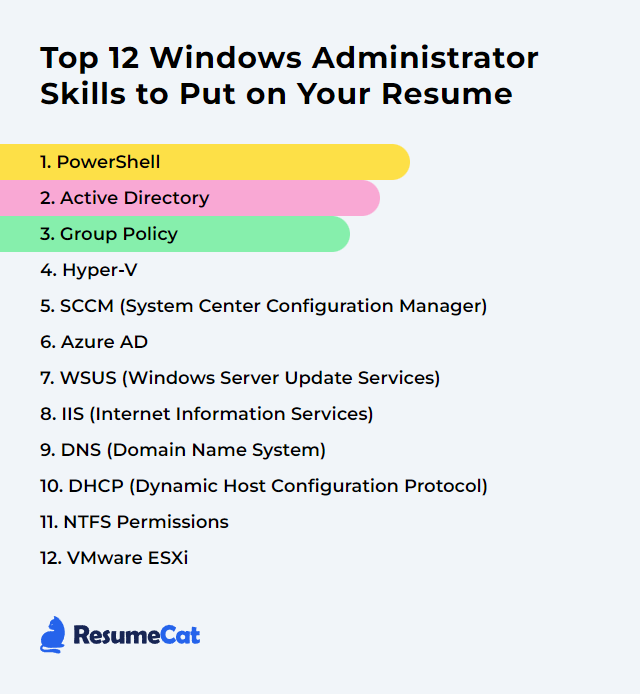 Top 12 Windows Administrator Skills to Put on Your Resume